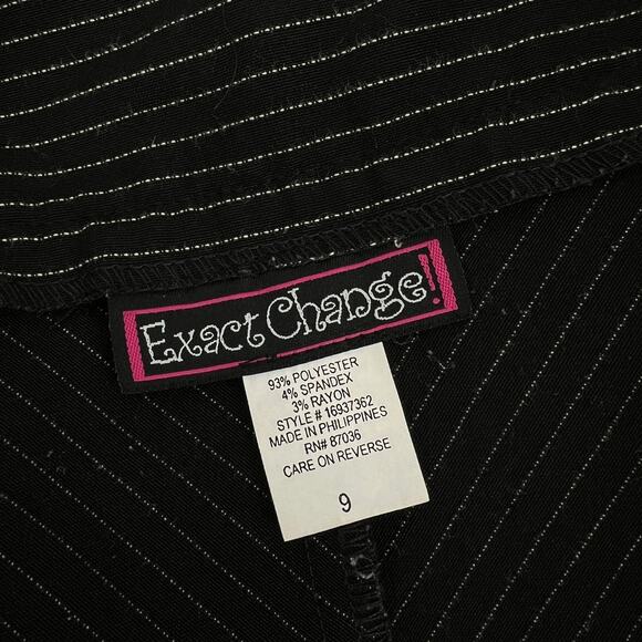Vintage Y2k Exact Change Pinstripe Grunge Skater Skirt Size 9 - Picture 5 of 6
